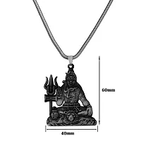 M Men Style Lord Shiv Shankar Mahadev Bholenath Trishul Damaru Snake Chain Grey Zinc And Metal Pendant Necklace For Men And Women SPn20221060-thumb1