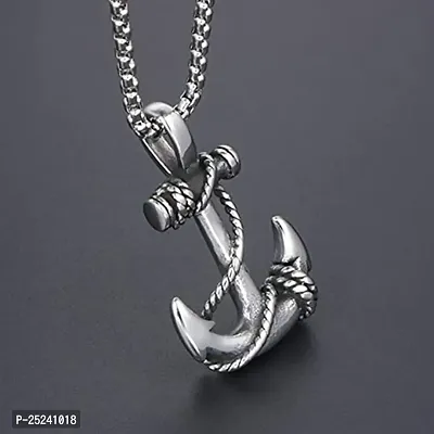 M Men Style Nautical Anchor Navy Mooring Rope Marine Rudder Sailor Jewelry? Black Stainless Steel And Metal Pendant Necklace Chain For Men And women Anish202204-thumb2