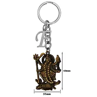 M Men Style Hindu Deity Powerful Mata Goddess Maha Kali Kalika Devi Initial Letter Alphabet - E Bronze Zinc And Metal Keychain For Men And Women-thumb1