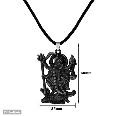 M Men Style Hindu Deity Powerful Mata Goddess Maha Kali Kalika Devi Unique Cotton Dori Grey Zinc And Metal Pendant Necklace For Men And Women SPn20221087-thumb2