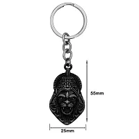 M Men Style God Vishnu avatar Narasimha Lion Head Keyring Car Bike Home Office Birthday Gift To Friends Grey Zinc And Metal Keychain For Men And Women-thumb1