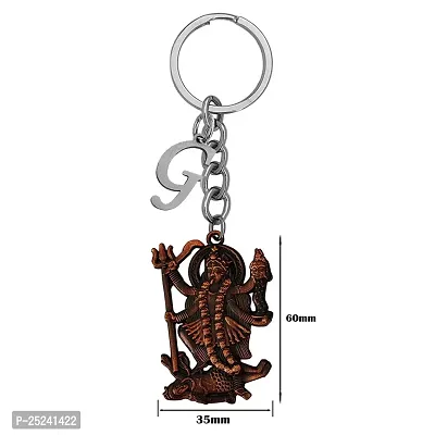 M Men Style Hindu Deity Powerful Mata Goddess Maha Kali Kalika Devi Initial Letter Alphabet - G Copper Zinc And Metal Keychain For Men And Women-thumb2