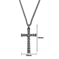 M Men Style Religious Jewelry Rock Famous Style Christian Crusifix Jesus Cross Locket With Link Chain Silver Stainless Steel Pendant Necklace For Men And Women SPn2022789-thumb1