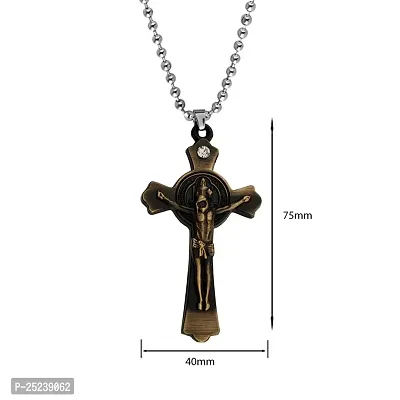 M Men Style Christmas Gifts Religious Christian Crucifix Christ Jesus Cross Pendant Necklace Chain Gift For Men And Women-thumb2