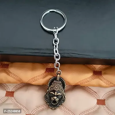 M Men Style God Vishnu avatar Narasimha Lion Head Keyring Car Bike Home Office Birthday Gift To Friends Gold Zinc And Metal Keychain For Men And Women-thumb3