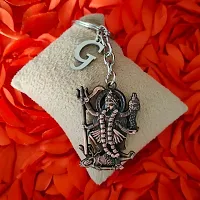 M Men Style Hindu Deity Powerful Mata Goddess Maha Kali Kalika Devi Initial Letter Alphabet - G Copper Zinc And Metal Keychain For Men And Women-thumb2