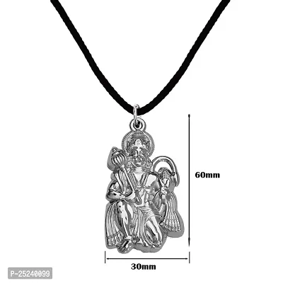 M Men Style Hindu Lord Bajrangbali Hanuman idol Monkey God of Devotion Locket With Silver Cotton Dori Pendant Necklace For Men And Women SPn2022792-thumb2