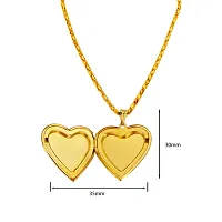 M Men Style Couple Heartshape Forever Heart to Close Openable Photoframe with Chain Pendant Gold,Yellow Zinc Metal Heart Pendant For Unisex-thumb1