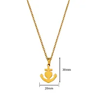 M Men Style Anchor Heart Gold Stainless steel Pendant Neckace Chain For Women And Girls-thumb1