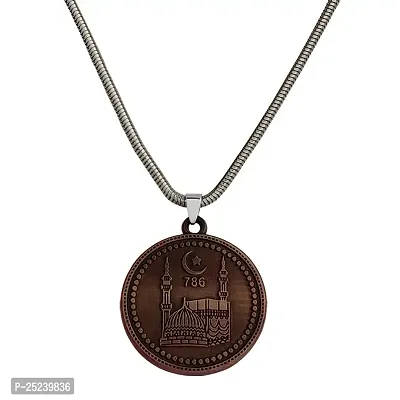 M Men Style Religious Allah Masjid Nabawi Muslim Islamic Gift Copper,Silver,Stainless Steel Pendant Necklace Chain for Men and Women-thumb0