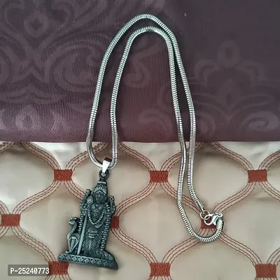 M Men Style South Indian Lord Murugan Kartikeya kanda Kumara Big Tamil Om VEL Gada Snake Chain Grey Zinc And Metal Pendant Necklace For Men And women-thumb4