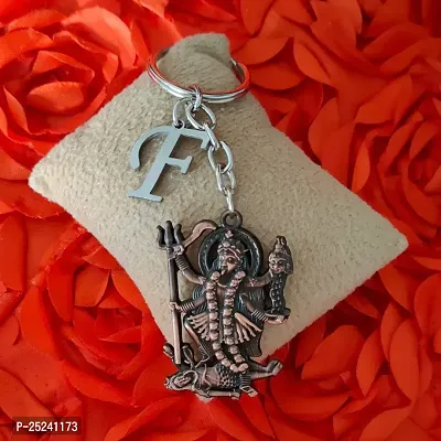 M Men Style Hindu Deity Powerful Mata Goddess Maha Kali Kalika Devi Initial Letter Alphabet - E Copper Zinc And Metal Keychain For Men And Women-thumb3