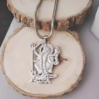 Shiv Jagdamba Hindu Deity Powerful Mata Goddess Maha Kali Kalika Devi Silver Metal Pendant Necklace Chain For Men And Women-thumb3