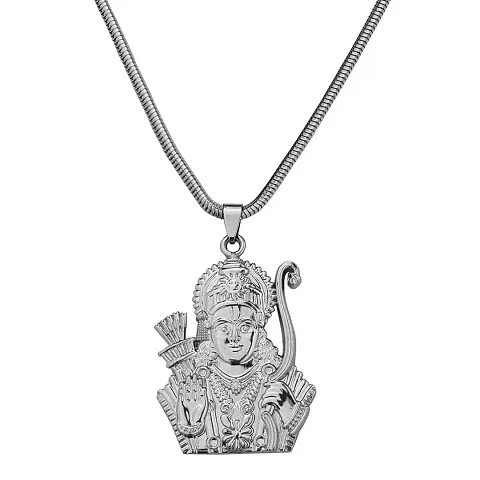 Men Style God Shree Ram Snake Chain Zinc And Metal Pendant Necklace For Men And women