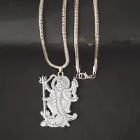 Shiv Jagdamba Hindu Deity Powerful Mata Goddess Maha Kali Kalika Devi Silver Metal Pendant Necklace Chain For Men And Women-thumb4