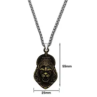 M Men Style God Vishnu avatar Narasimha Lion Head Pendant With Wheat Rope Chain Gold Zinc Metal Necklace For Men And Women-thumb1