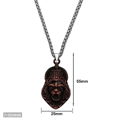 M Men Style God Vishnu avatar Narasimha Lion Head Pendant With Wheat Rope Chain Copper Zinc Metal Necklace For Men And Women-thumb2