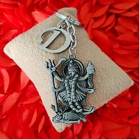 M Men Style Hindu Deity Powerful Mata Goddess Maha Kali Kalika Devi Initial Letter Alphabet - D Grey Zinc And Metal Keychain For Men And Women-thumb2