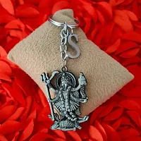 M Men Style Hindu Deity Powerful Goddess Maha Kali Initial Letter Alphabet - S Grey Zinc And Metal Keychain For Men And Women-thumb2