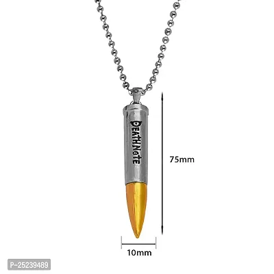 M Men Style Gold Plated Two-Tone Bullet Gun Gunmetal Rifle Pistol Dealthnote Bullet Gamer Gift Gold Silver Zinc Metal Pendant Necklace Chain For Men And Women-thumb2