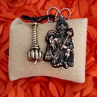 M Men Style Hindu Lord Hanuman idol Monkey God Of Devotion Ball Chain With Gada Copper And Bronze Zinc Metal Cotton Dori Pendant Necklace For Women-thumb3