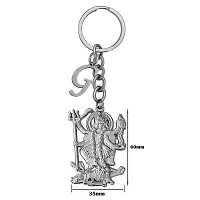 M Men Style Hindu Deity Powerful Mata Goddess Maha Kali Kalika Devi Initial Letter Alphabet - G Silver Zinc And Metal Keychain For Men And Women-thumb1