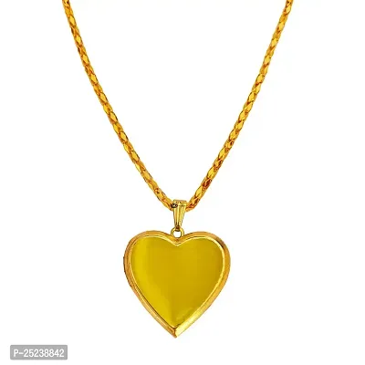 M Men Style Couple Heartshape Forever Heart to Close Openable Photoframe with Chain Pendant Gold,Yellow Zinc Metal Heart Pendant For Unisex-thumb0