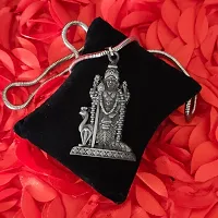 M Men Style South Indian Lord Murugan Kartikeya kanda Kumara Big Tamil Om VEL Gada Snake Chain Grey Zinc And Metal Pendant Necklace For Men And women-thumb2