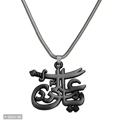 M Men Style IMAM ALI SHIA SHITE ISMAILI (YA ALI) SWORD ZULFIQAR? Snake Chain Grey Zinc And Metal Pendant Necklace For Men And women