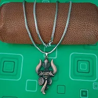 M Men Style Lord Shiv Bholenath Trishul Damaru Snake Chain Copper Zinc And Metal Pendant Necklace For Men And women-thumb4