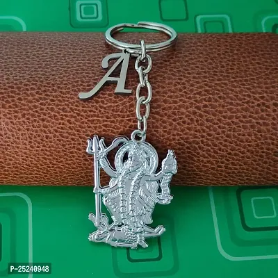 M Men Style Hindu Deity Powerful Mata Goddess Maha Kali Kalika Devi Initial Letter Alphabet - A Silver Zinc And Metal Keychain For Men And Women SKey2022382-thumb4