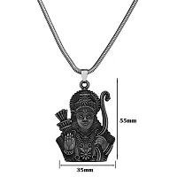 M Men Style God Shree Ram Snake Chain Grey Zinc And Metal Pendant Necklace For Men And women-thumb1