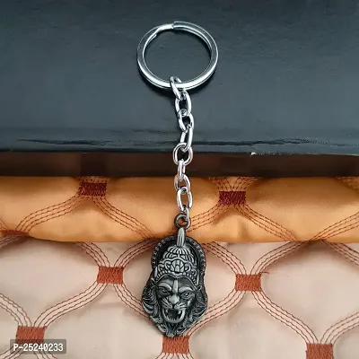 M Men Style God Vishnu avatar Narasimha Lion Head Keyring Car Bike Home Office Birthday Gift To Friends Grey Zinc And Metal Keychain For Men And Women-thumb3