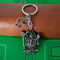 M Men Style Hindu Deity Powerful Mata Goddess Maha Kali Kalika Devi Initial Letter Alphabet - E Grey Zinc And Metal Keychain For Men And Women-thumb3