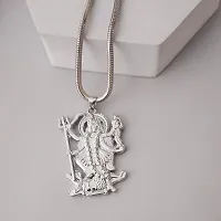 Shiv Jagdamba Hindu Deity Powerful Mata Goddess Maha Kali Kalika Devi Silver Metal Pendant Necklace Chain For Men And Women-thumb2