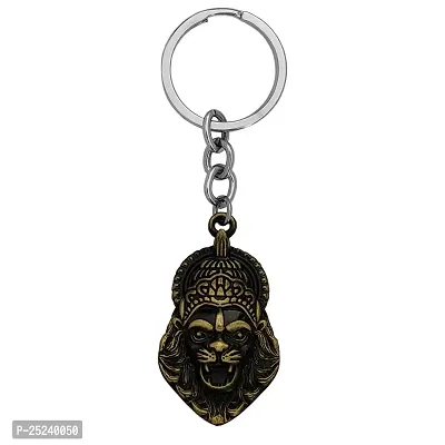 M Men Style God Vishnu avatar Narasimha Lion Head Keyring Car Bike Home Office Birthday Gift To Friends Gold Zinc And Metal Keychain For Men And Women