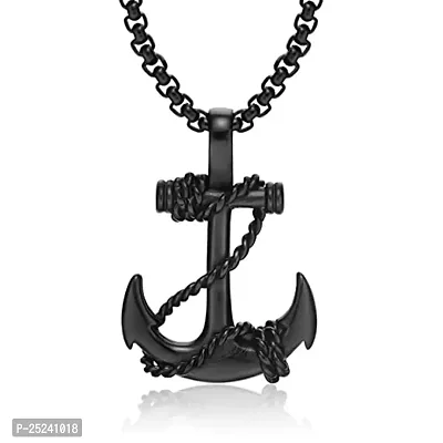 M Men Style Nautical Anchor Navy Mooring Rope Marine Rudder Sailor Jewelry? Black Stainless Steel And Metal Pendant Necklace Chain For Men And women Anish202204