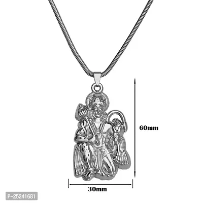 Shiv Jagdamba God Hanuman Pendant for Men  Women Lord Bajrang Bali Locket for Good Health  Wealth 22 inch Snake Chain-thumb2