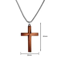 M Men Style Religious Christian JesusCross Crucifix Gift Locket With Snake ChainCopper Metal Pendant Necklace For Unisex-thumb1