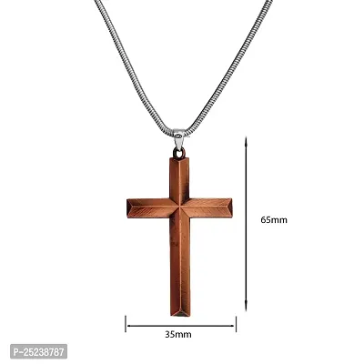 M Men Style Religious Christian JesusCross Crucifix Gift Locket With Snake ChainCopper Metal Pendant Necklace For Unisex-thumb2