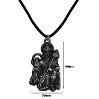 M Men Style Hindu Lord Bajrangbali Hanuman idol Monkey God of Devotion Locket With Grey Cotton Dori Pendant Necklace For Men And WomenSPn2022798-thumb1