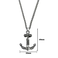 M Men Style Navy Sailor Rope Anchor Hook Box Chain Silver Stainless Steel Pendant Necklace For Men And Women SPn2022788-thumb1