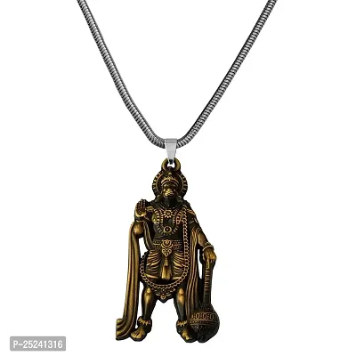 M Men Style Lord Hanuman Pawanputra Bajirang Bali Snake Chain Bronze Zinc And Metal Pendant Necklace For Men And Women SPn20221062