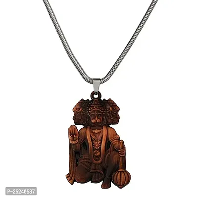 M Men Style Lord Shree Panchmukhi Hanuman Snake Chain Copper Zinc And Metal Pendant Necklace For Men And women