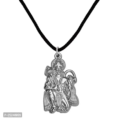 M Men Style Hindu Lord Bajrangbali Hanuman idol Monkey God of Devotion Locket With Silver Cotton Dori Pendant Necklace For Men And Women SPn2022792