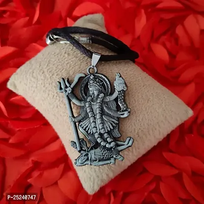 M Men Style Hindu Deity Powerful Mata Goddess Maha Kali Kalika Devi Unique Cotton Dori Grey Zinc And Metal Pendant Necklace For Men And Women SPn20221087-thumb4