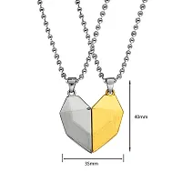 M Men Style Romantic Valentine's Day Wish Stone Couple Love Heart Pendant Necklace Jewelry For 2 Chain His And Her Pendant Locket For Mens And Womens-thumb1