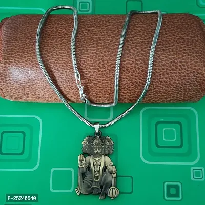 M Men Style Lord Shree Panchmukhi Hanuman Snake Chain Bronze Zinc And Metal Pendant Necklace For Men And women-thumb5