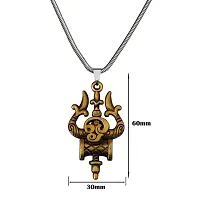 M Men Style Lord Shiv Trishul Damaru Tamil Om Snake Chain Bronze Zinc And Metal Pendant Necklace For Men And women-thumb1