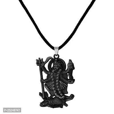 M Men Style Hindu Deity Powerful Mata Goddess Maha Kali Kalika Devi Unique Cotton Dori Grey Zinc And Metal Pendant Necklace For Men And Women SPn20221087